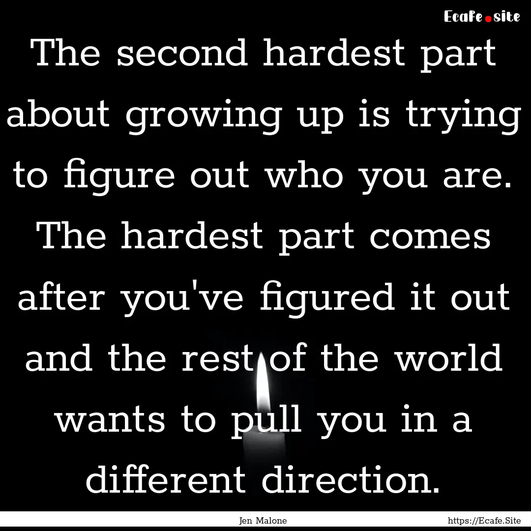 The second hardest part about growing up.... : Quote by Jen Malone