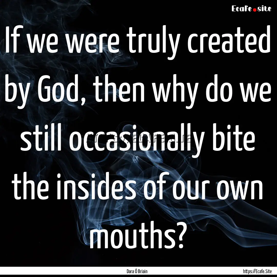 If we were truly created by God, then why.... : Quote by Dara Ó Briain