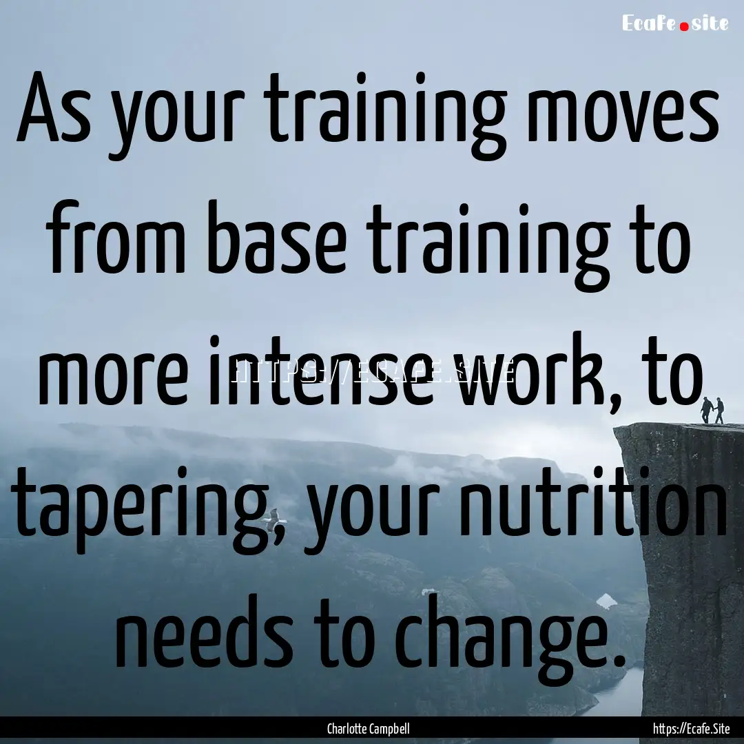 As your training moves from base training.... : Quote by Charlotte Campbell