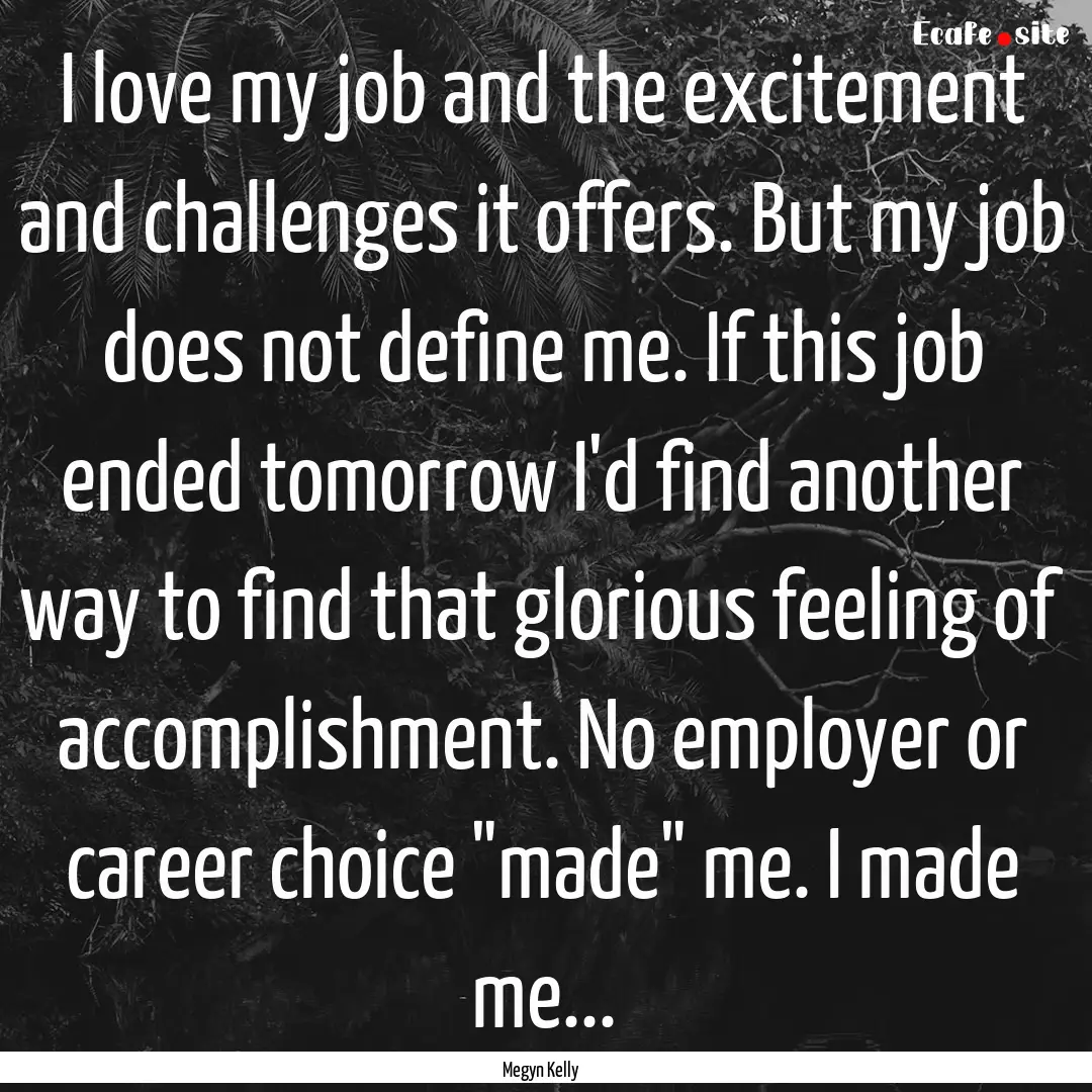 I love my job and the excitement and challenges.... : Quote by Megyn Kelly