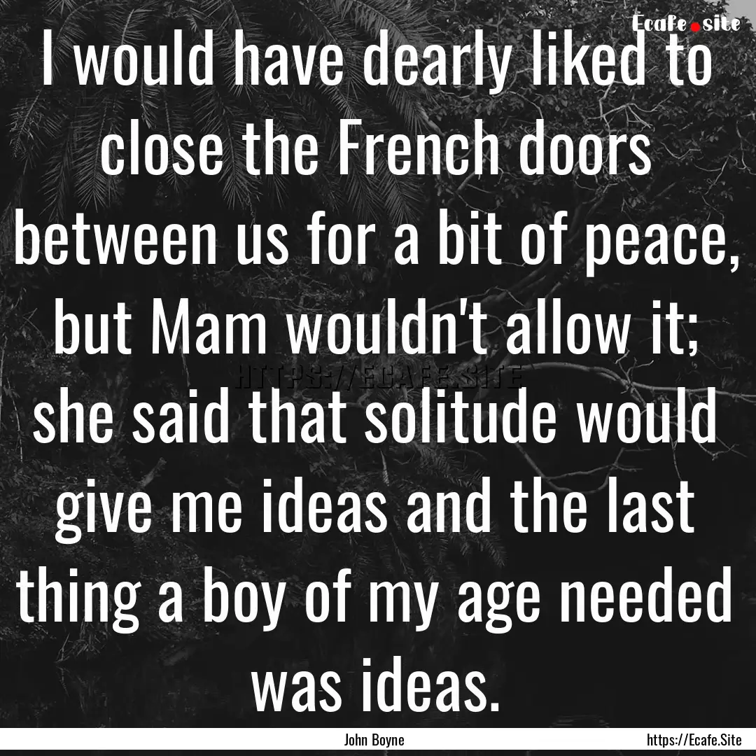 I would have dearly liked to close the French.... : Quote by John Boyne