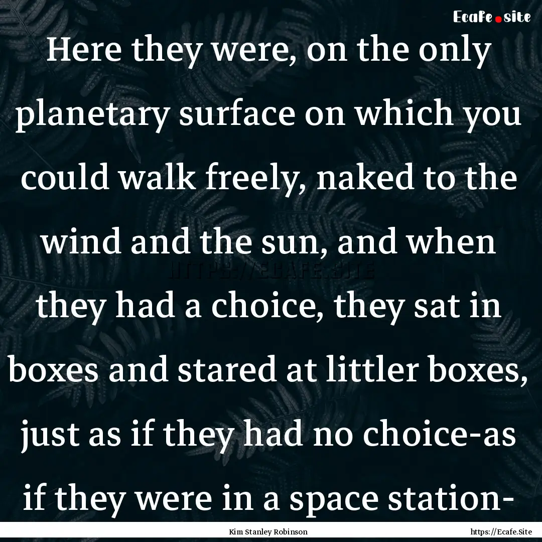 Here they were, on the only planetary surface.... : Quote by Kim Stanley Robinson