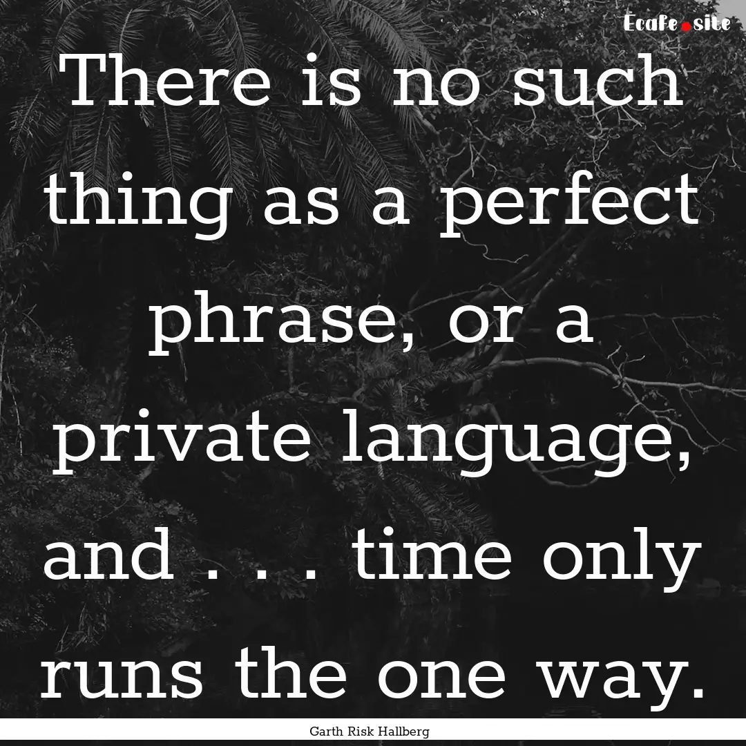 There is no such thing as a perfect phrase,.... : Quote by Garth Risk Hallberg