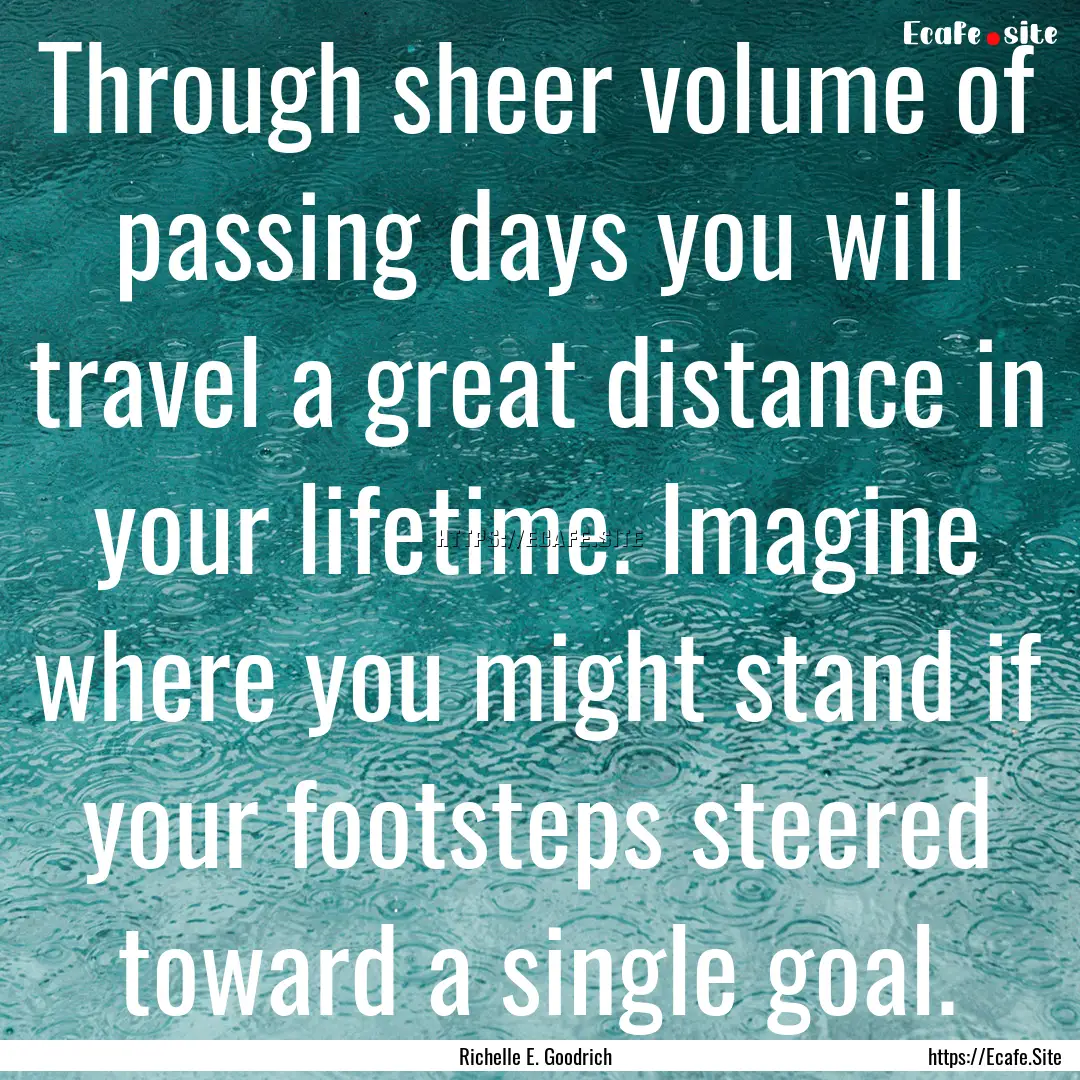 Through sheer volume of passing days you.... : Quote by Richelle E. Goodrich