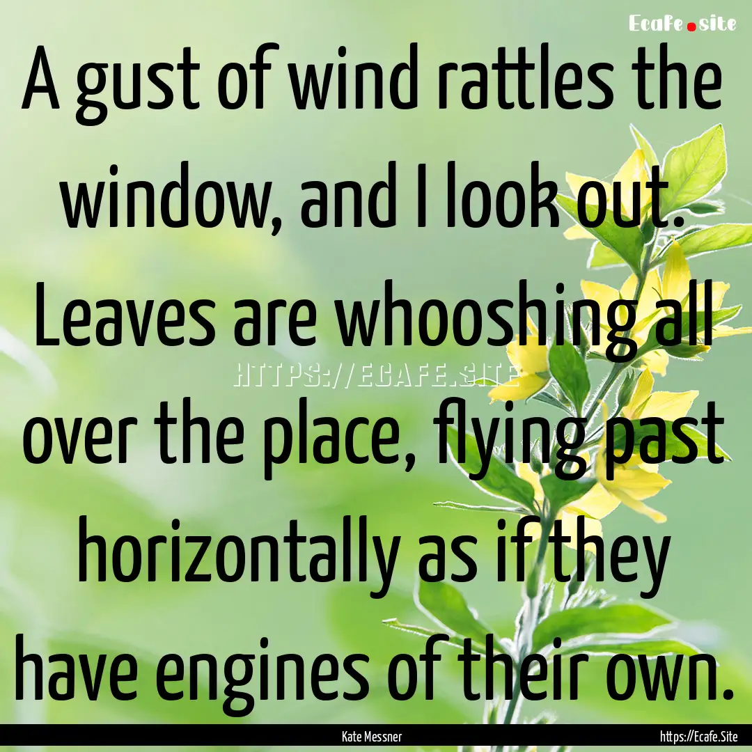 A gust of wind rattles the window, and I.... : Quote by Kate Messner