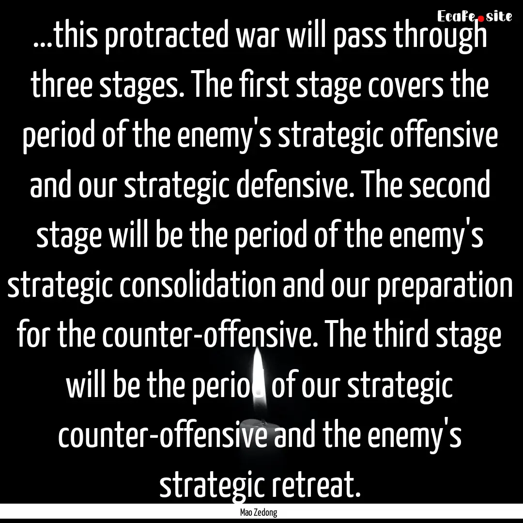 ...this protracted war will pass through.... : Quote by Mao Zedong