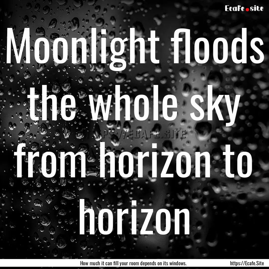 Moonlight floods the whole sky from horizon.... : Quote by How much it can fill your room depends on its windows.