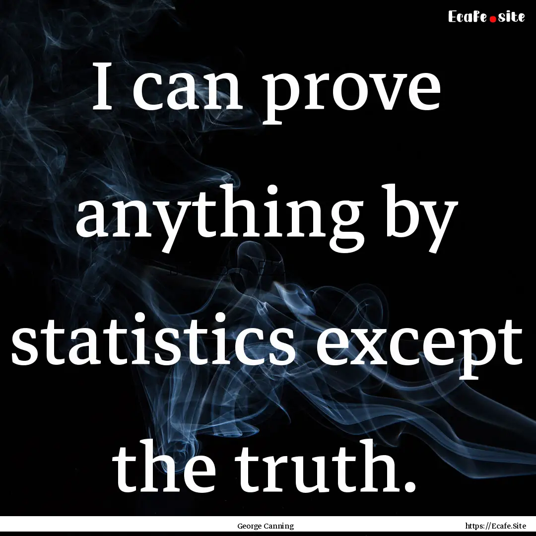 I can prove anything by statistics except.... : Quote by George Canning