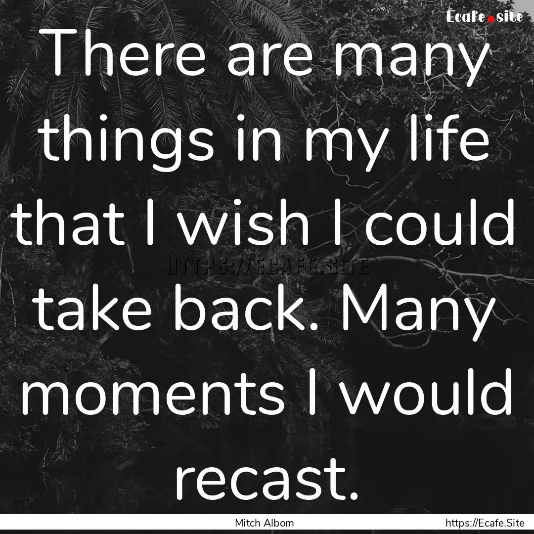 There are many things in my life that I wish.... : Quote by Mitch Albom