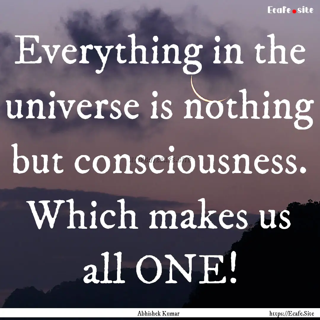 Everything in the universe is nothing but.... : Quote by Abhishek Kumar