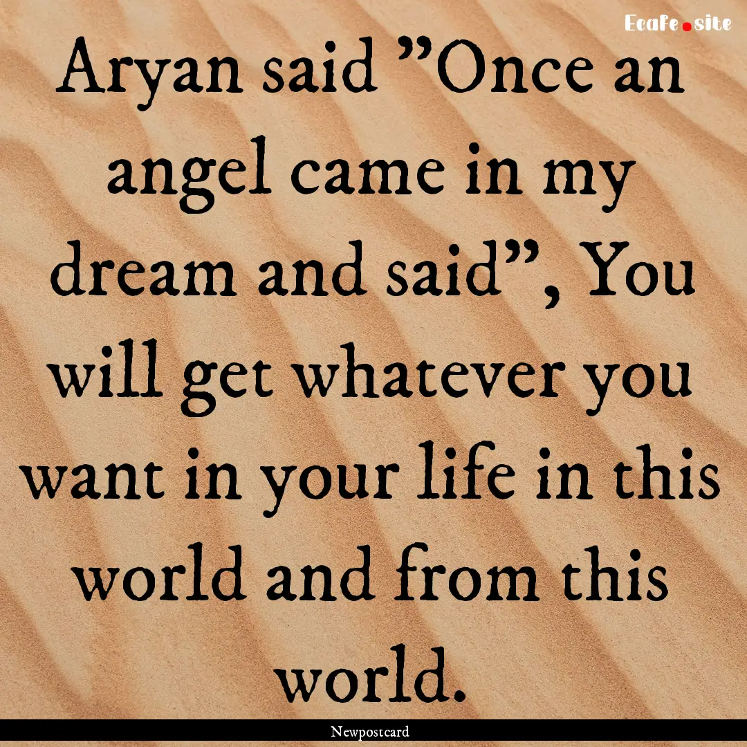 Aryan said 