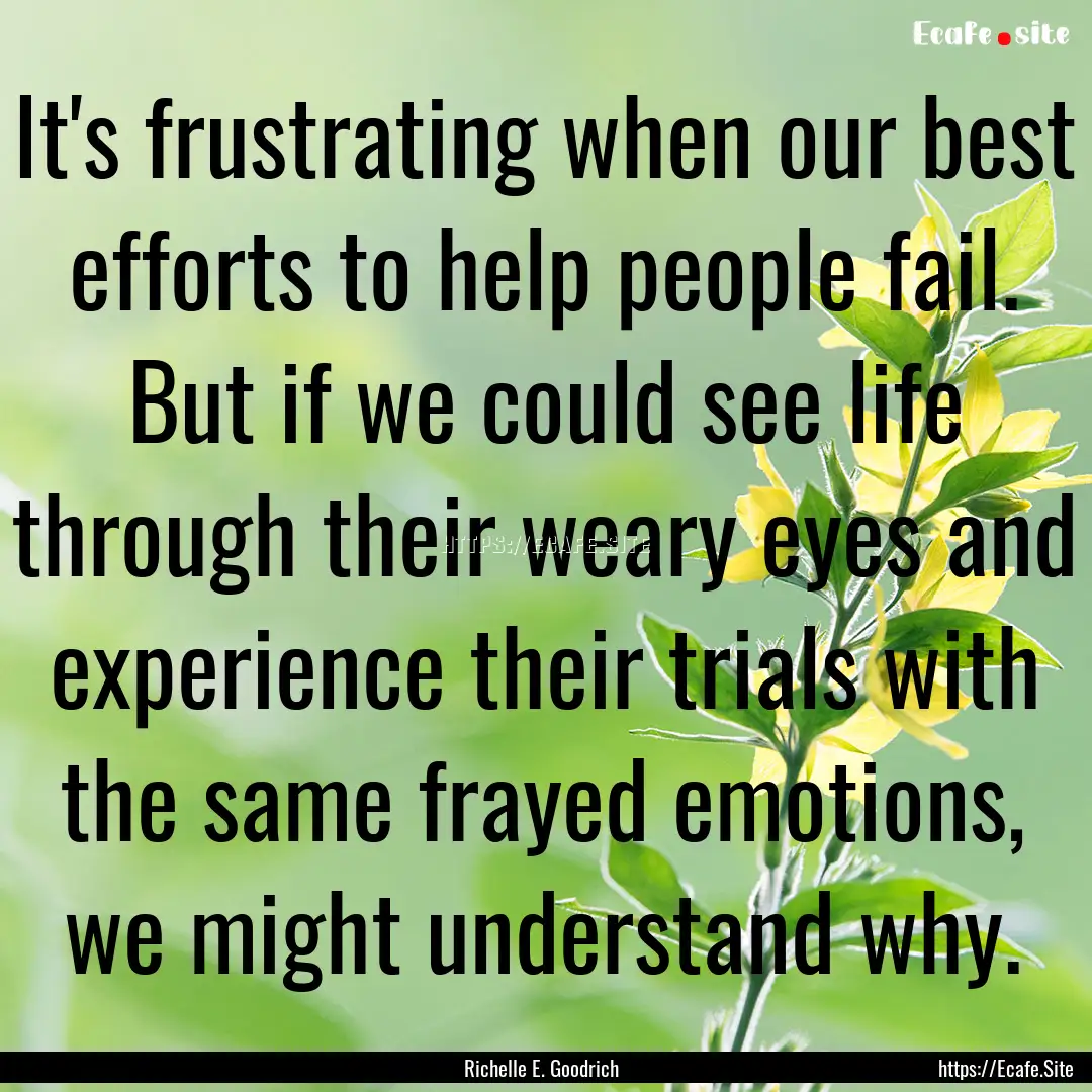 It's frustrating when our best efforts to.... : Quote by Richelle E. Goodrich