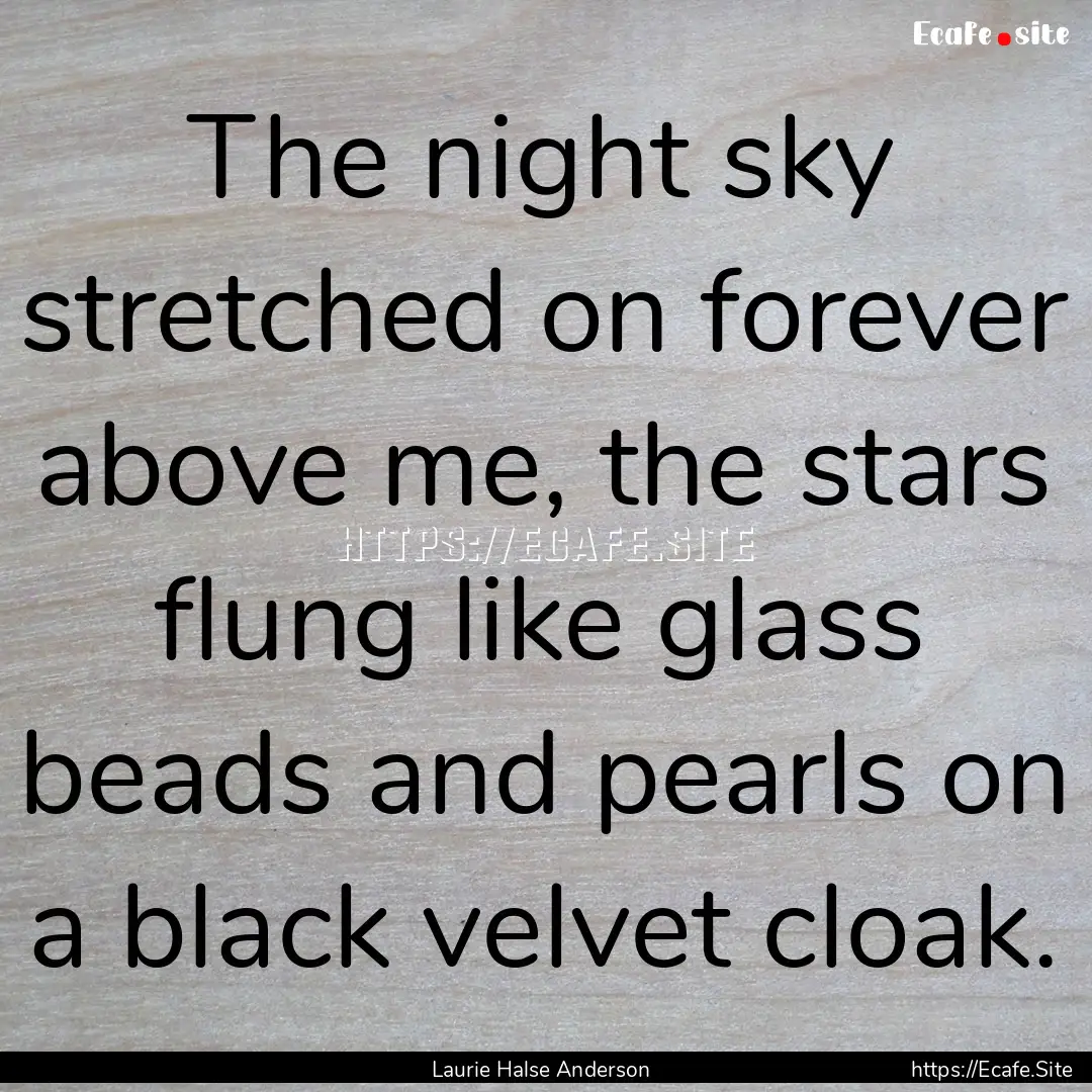 The night sky stretched on forever above.... : Quote by Laurie Halse Anderson