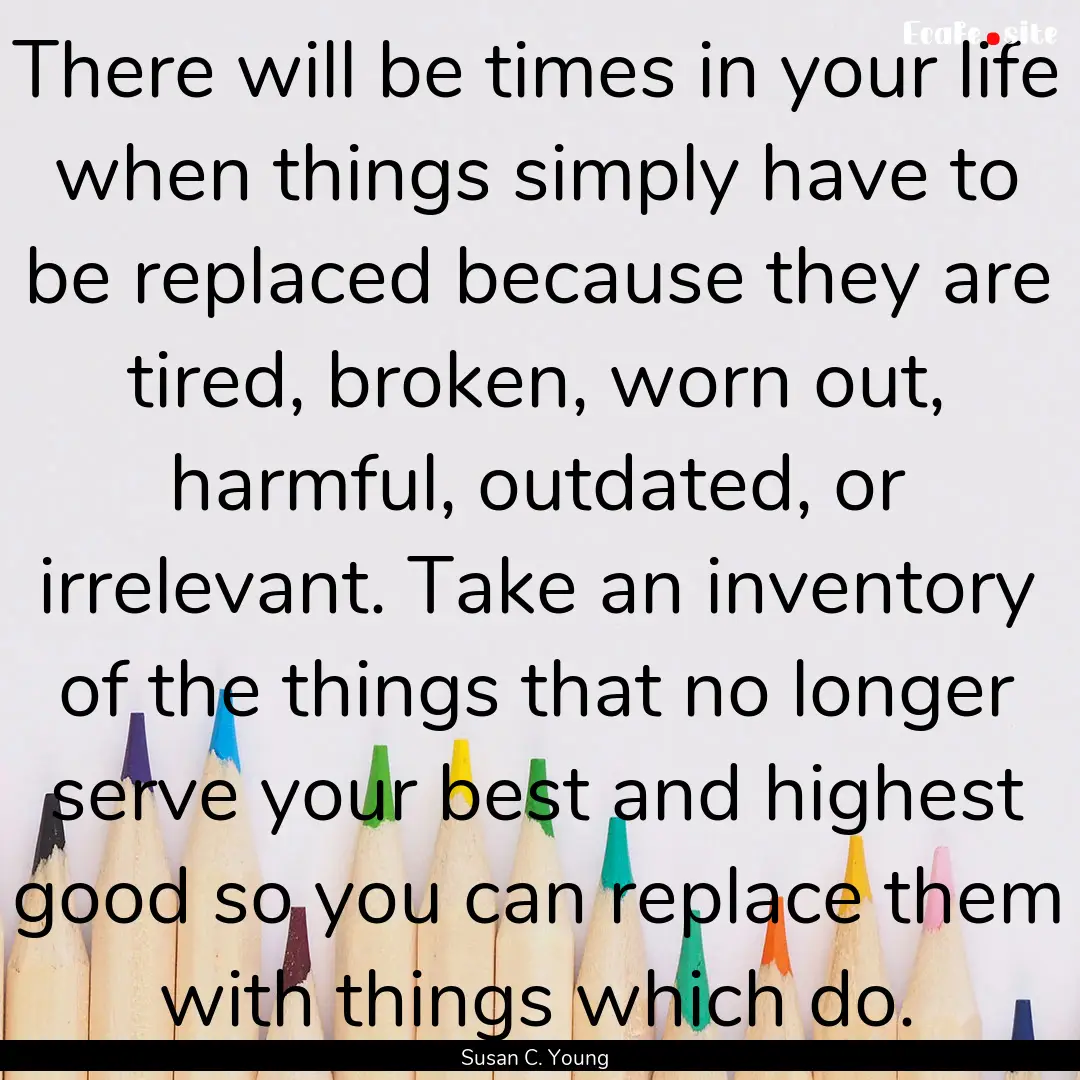 There will be times in your life when things.... : Quote by Susan C. Young