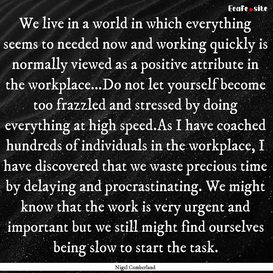 We live in a world in which everything seems.... : Quote by Nigel Cumberland