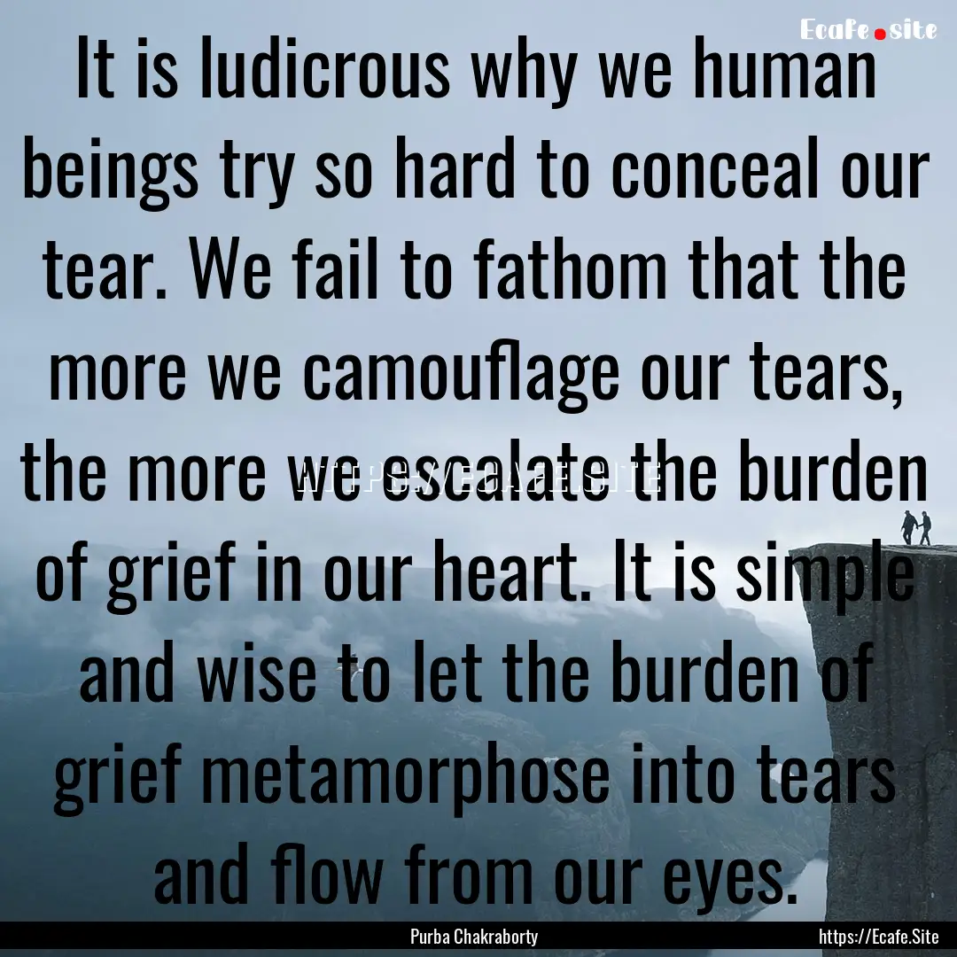 It is ludicrous why we human beings try so.... : Quote by Purba Chakraborty