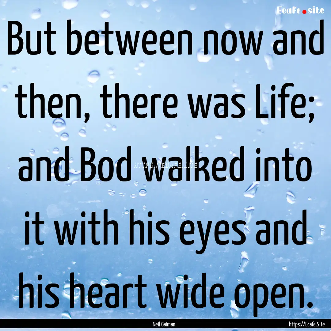 But between now and then, there was Life;.... : Quote by Neil Gaiman