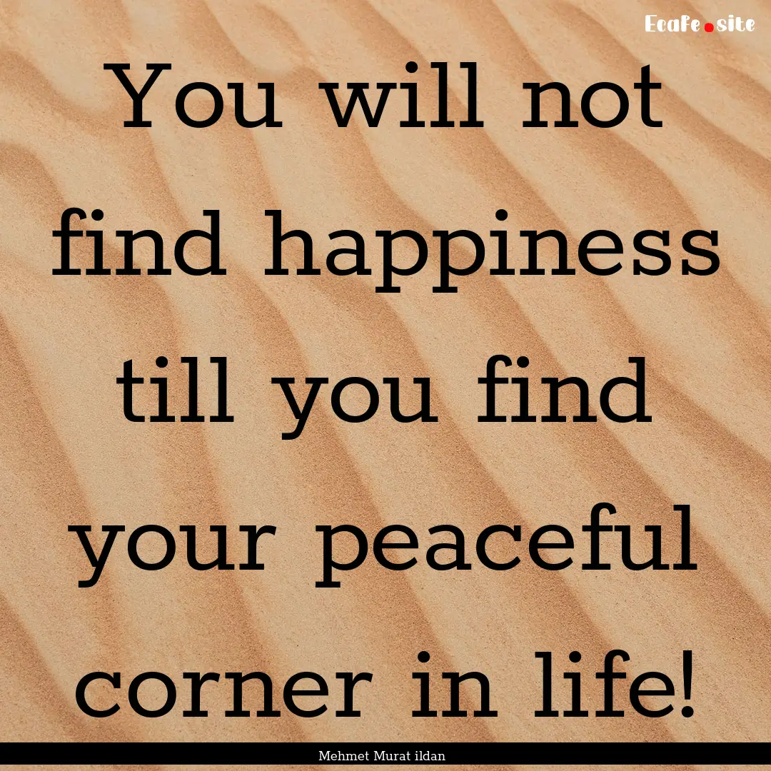 You will not find happiness till you find.... : Quote by Mehmet Murat ildan