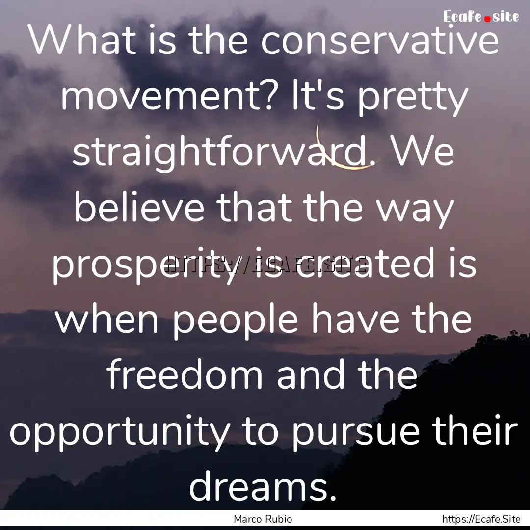 What is the conservative movement? It's pretty.... : Quote by Marco Rubio