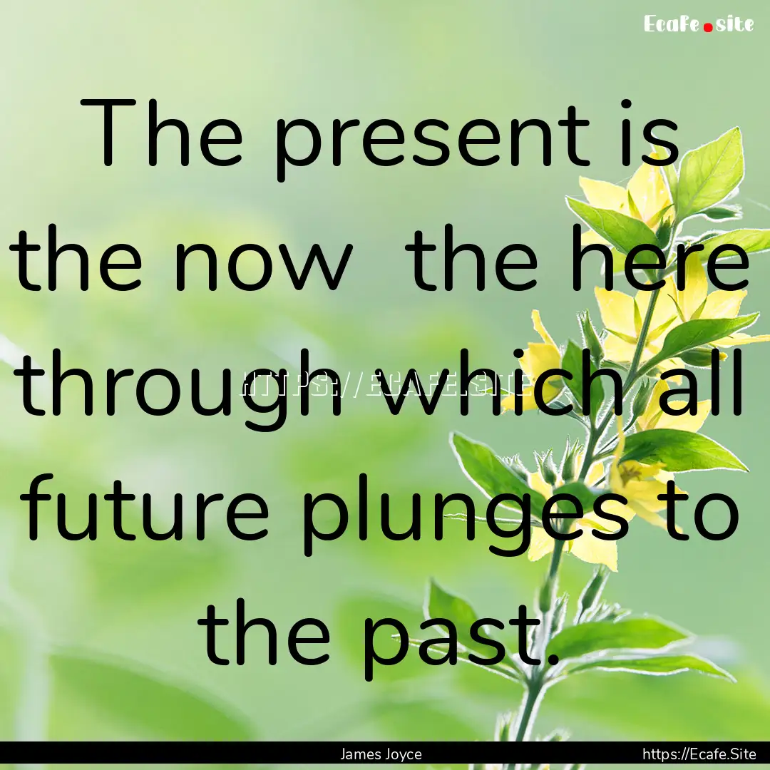 The present is the now the here through.... : Quote by James Joyce