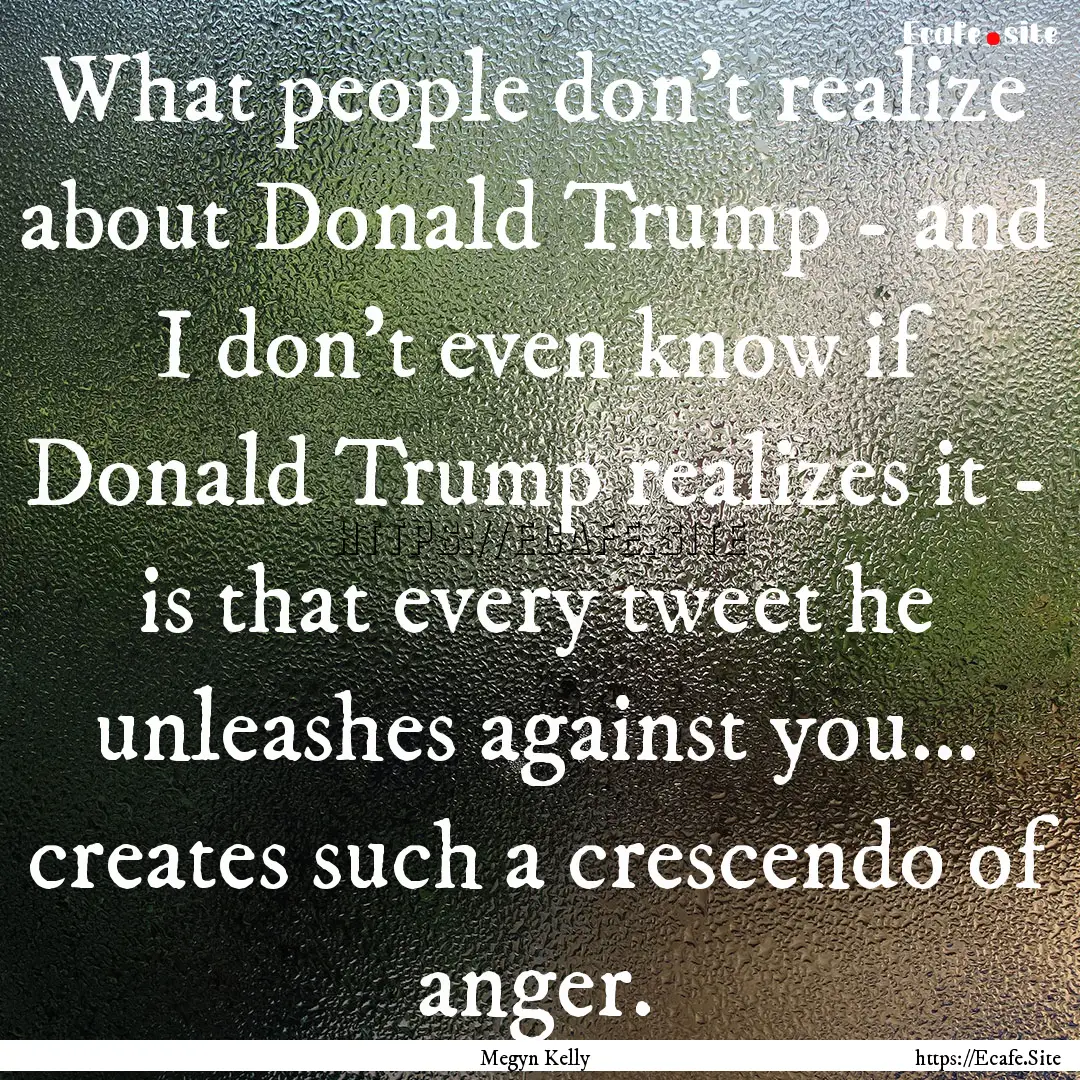 What people don't realize about Donald Trump.... : Quote by Megyn Kelly