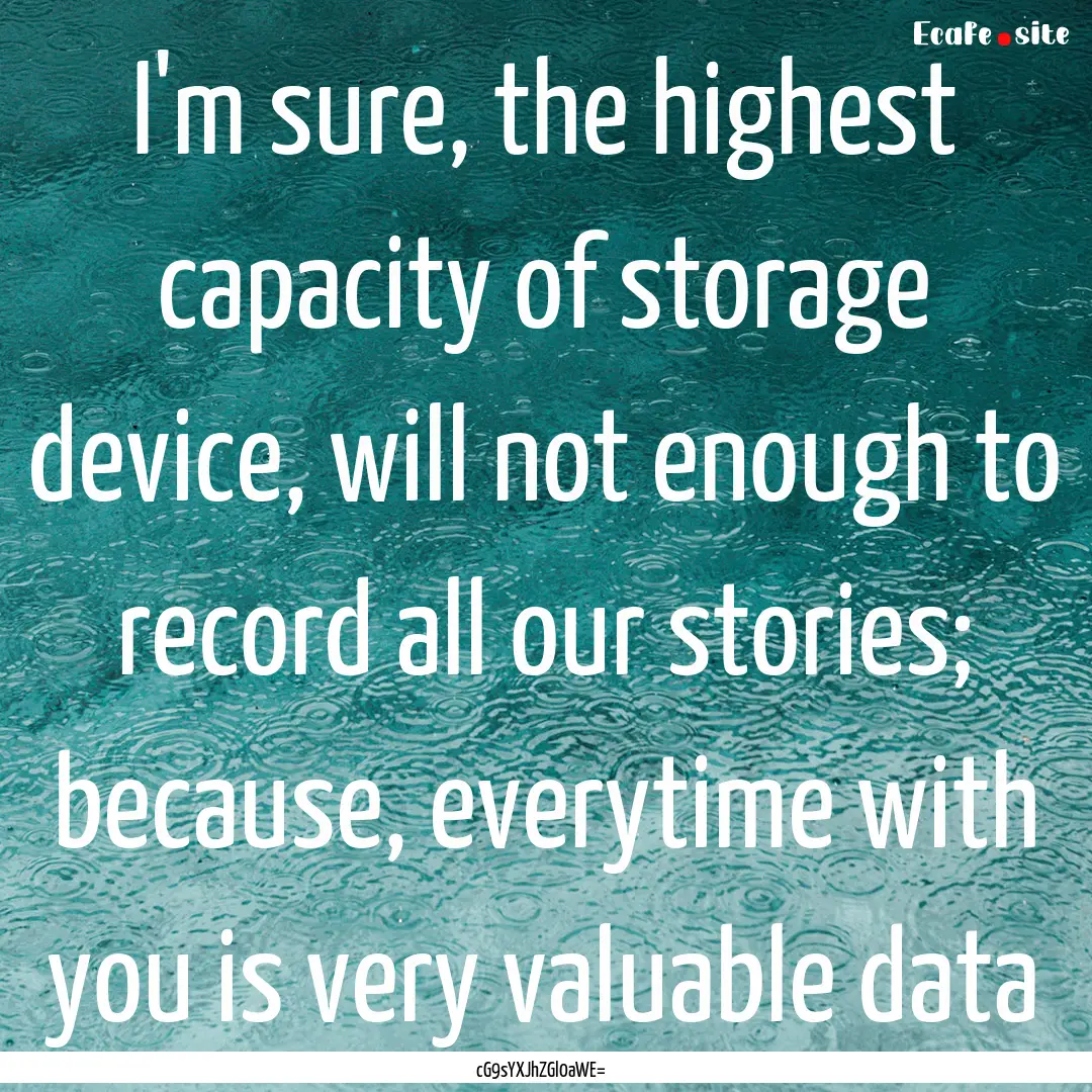 I'm sure, the highest capacity of storage.... : Quote by cG9sYXJhZGl0aWE=