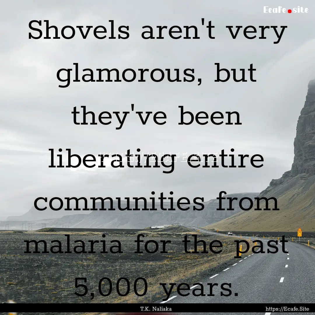 Shovels aren't very glamorous, but they've.... : Quote by T.K. Naliaka