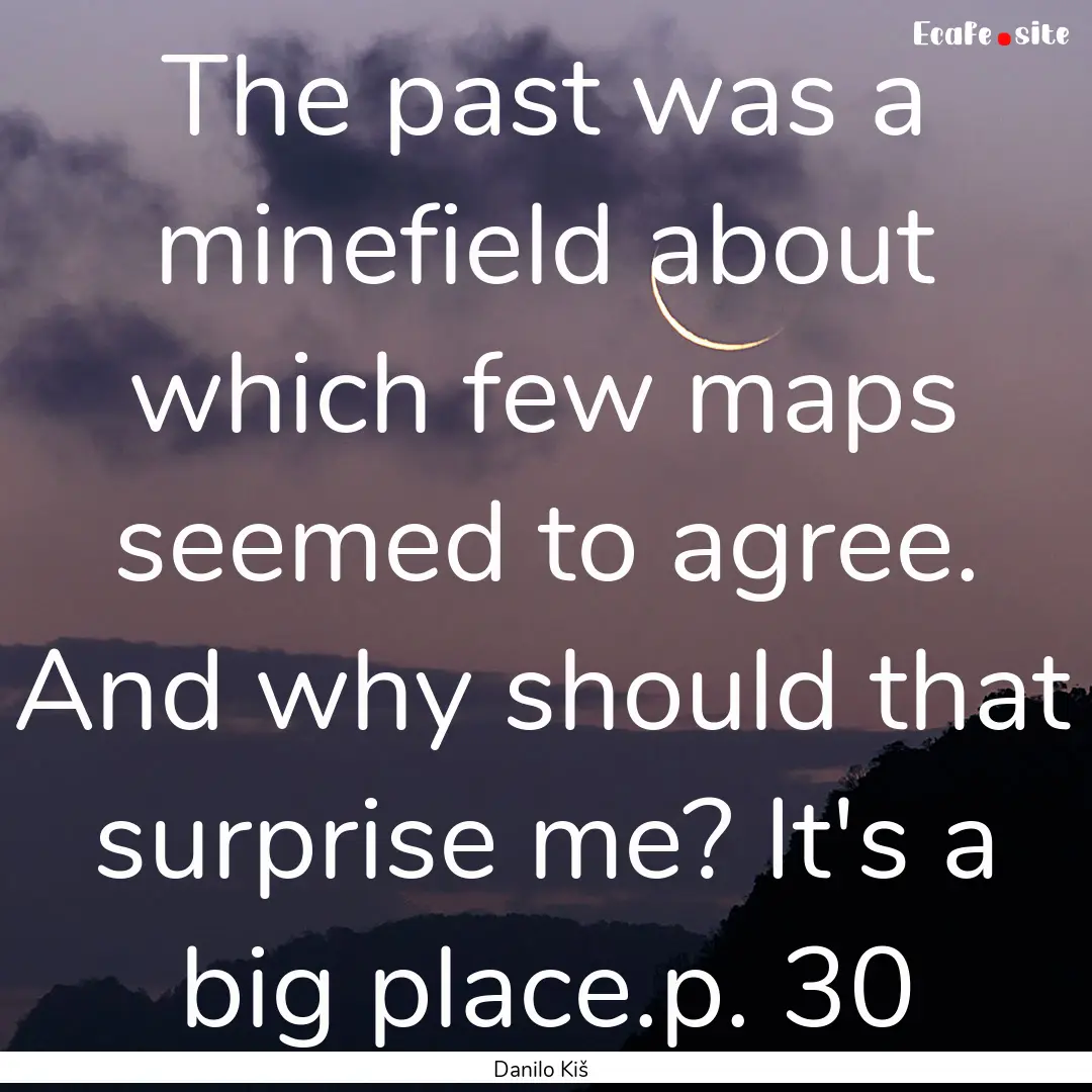 The past was a minefield about which few.... : Quote by Danilo Kiš