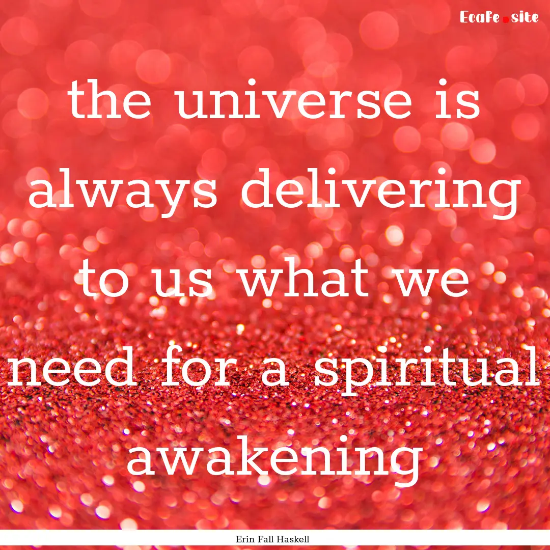 the universe is always delivering to us what.... : Quote by Erin Fall Haskell