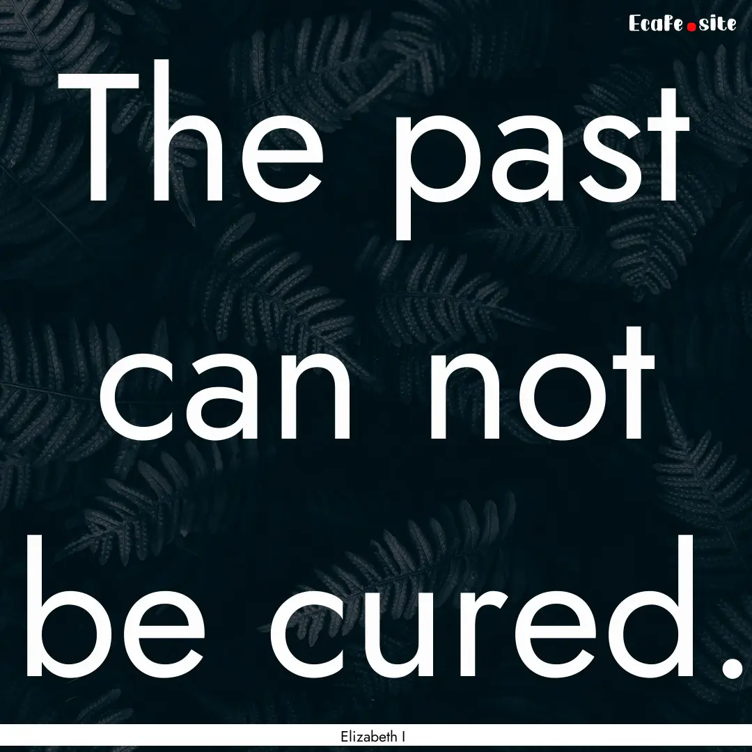 The past can not be cured. : Quote by Elizabeth I