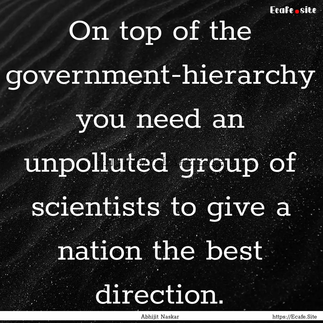 ​On top of the government-hierarchy you.... : Quote by Abhijit Naskar