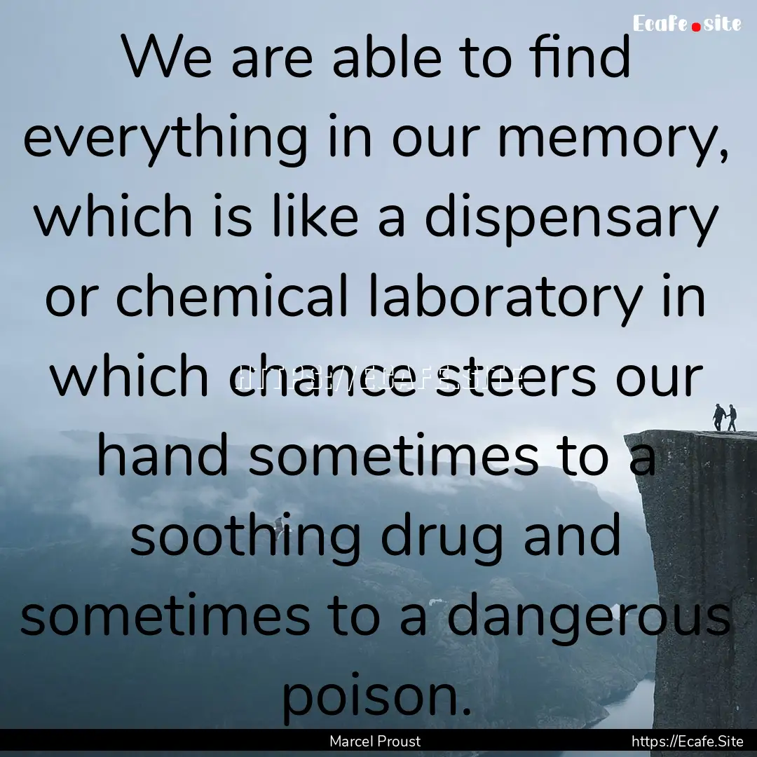 We are able to find everything in our memory,.... : Quote by Marcel Proust