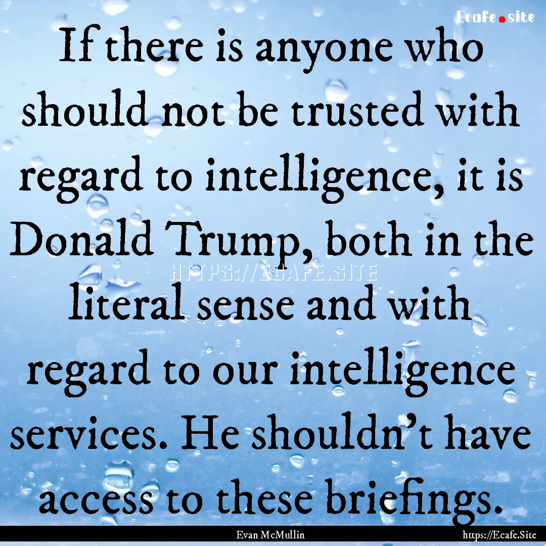 If there is anyone who should not be trusted.... : Quote by Evan McMullin