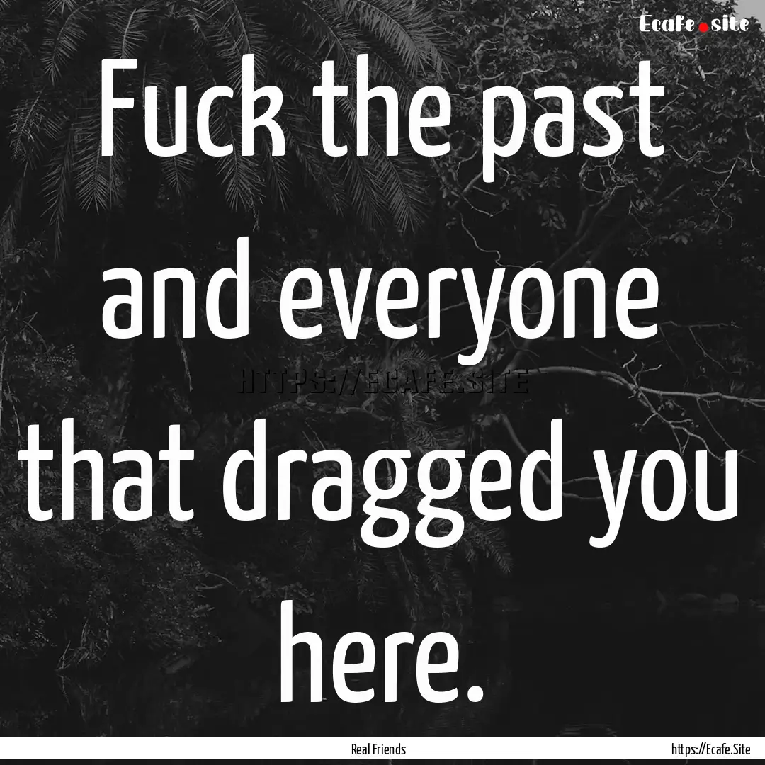 Fuck the past and everyone that dragged you.... : Quote by Real Friends