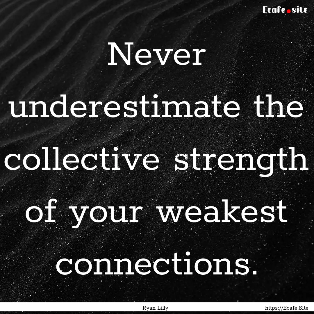 Never underestimate the collective strength.... : Quote by Ryan Lilly