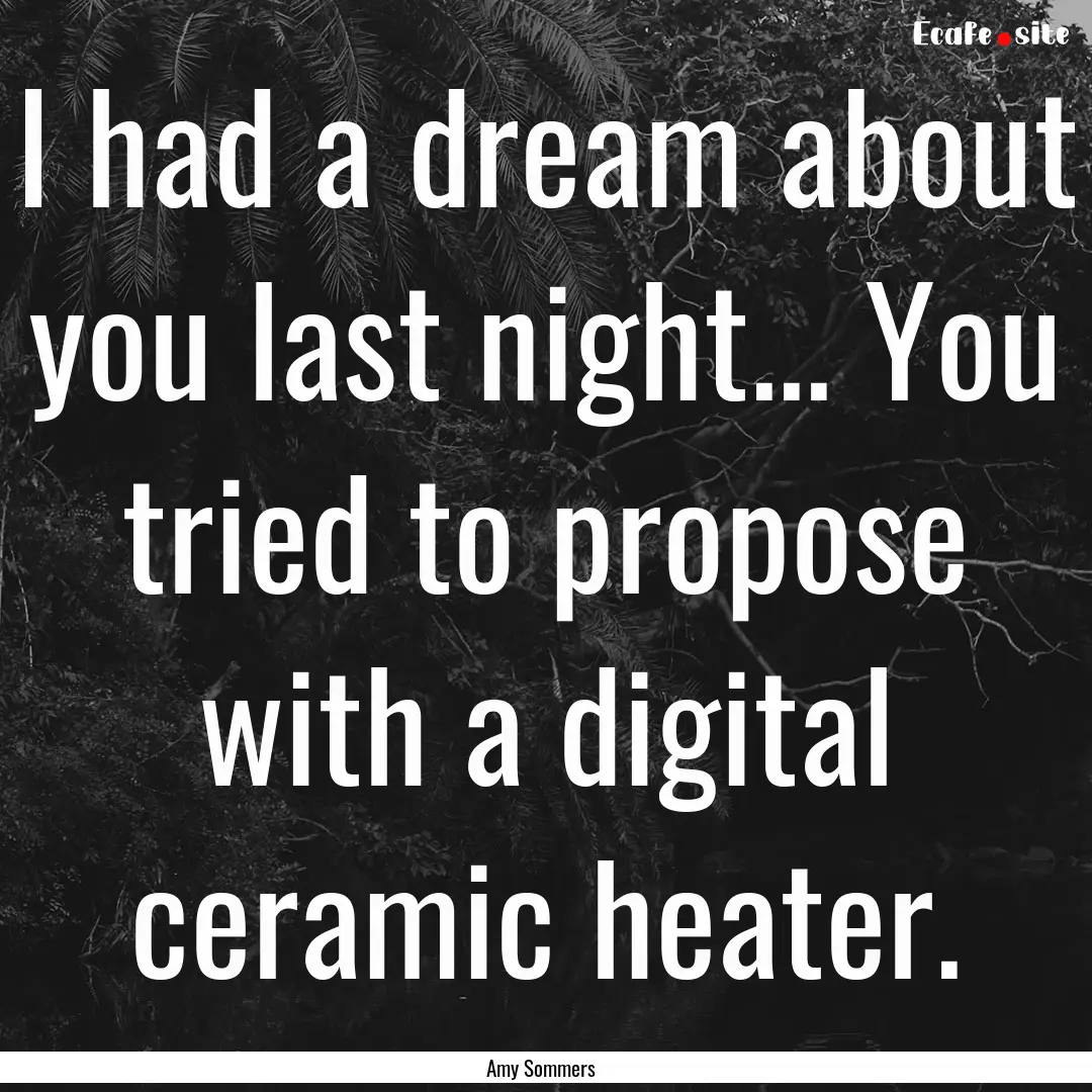 I had a dream about you last night... You.... : Quote by Amy Sommers