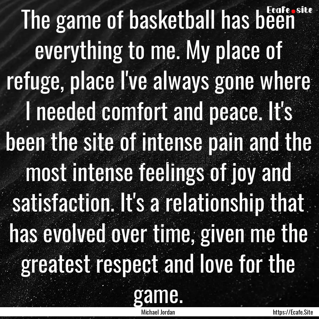 The game of basketball has been everything.... : Quote by Michael Jordan