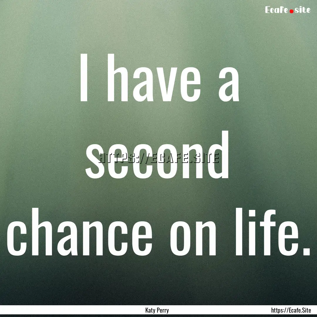 I have a second chance on life. : Quote by Katy Perry