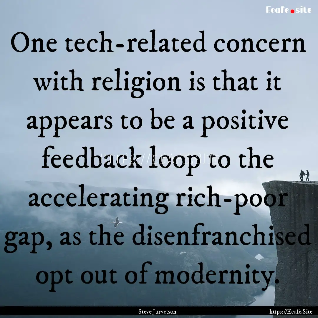 One tech-related concern with religion is.... : Quote by Steve Jurvetson