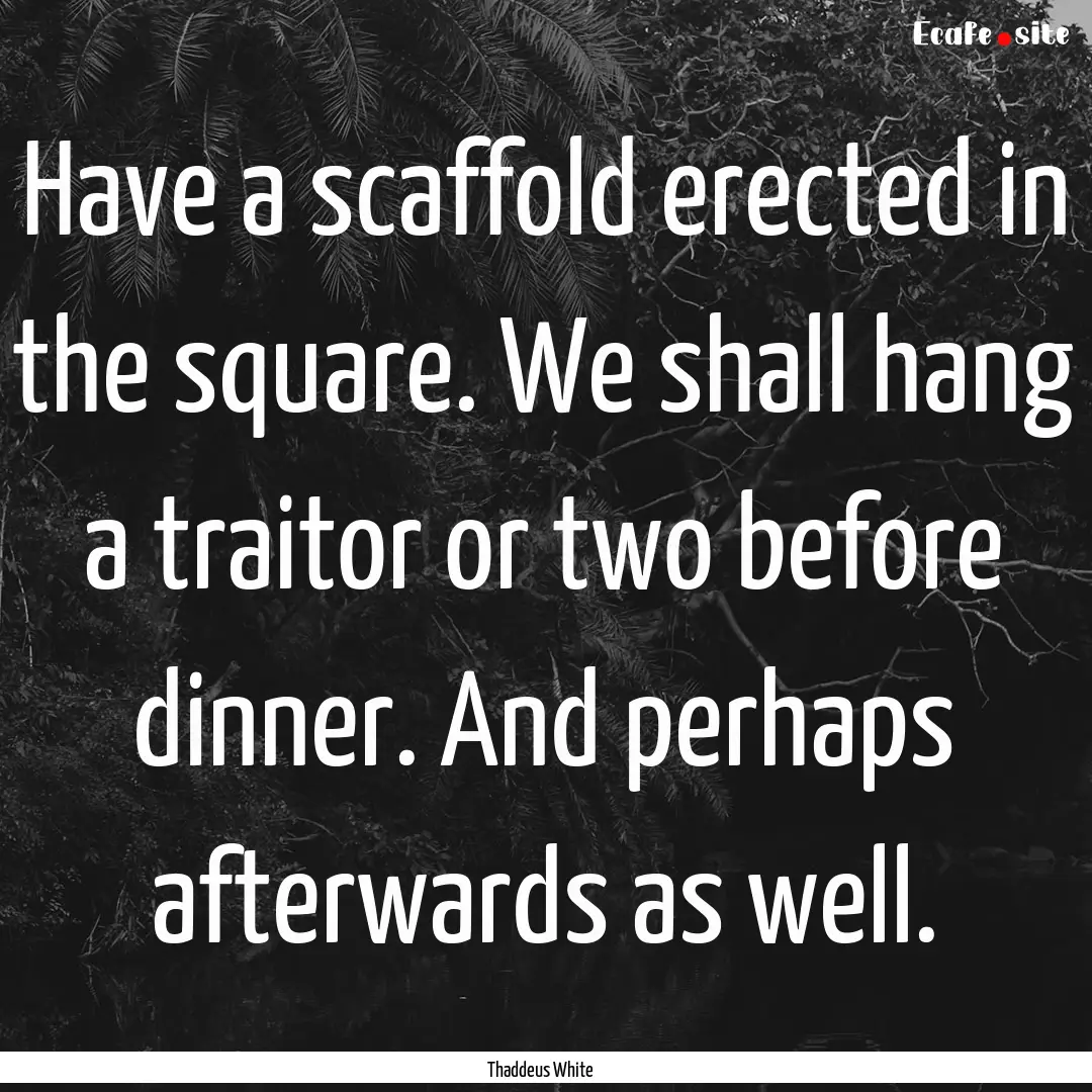 Have a scaffold erected in the square. We.... : Quote by Thaddeus White