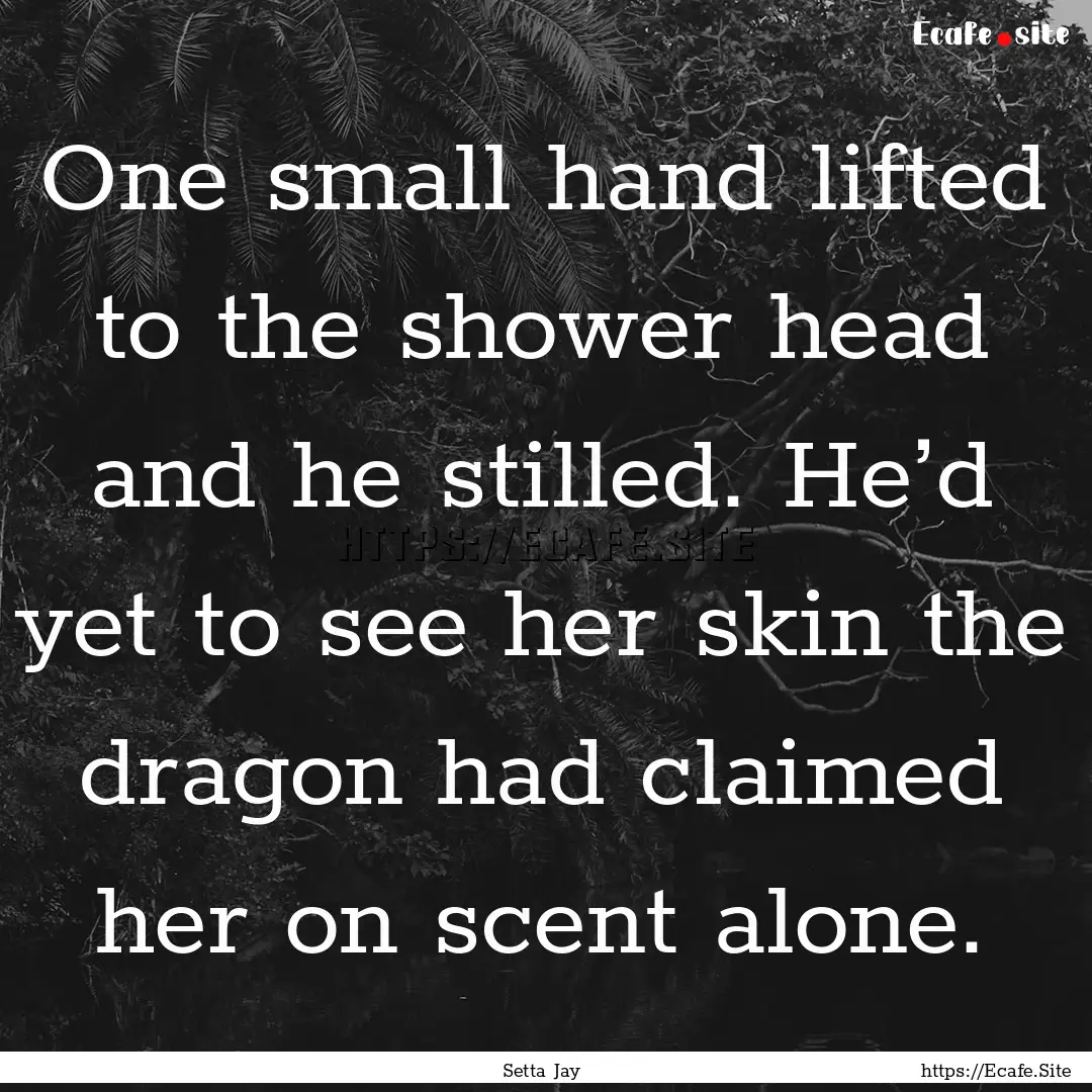 One small hand lifted to the shower head.... : Quote by Setta Jay