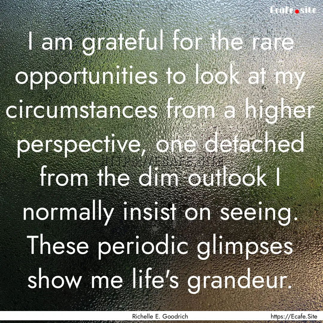 I am grateful for the rare opportunities.... : Quote by Richelle E. Goodrich