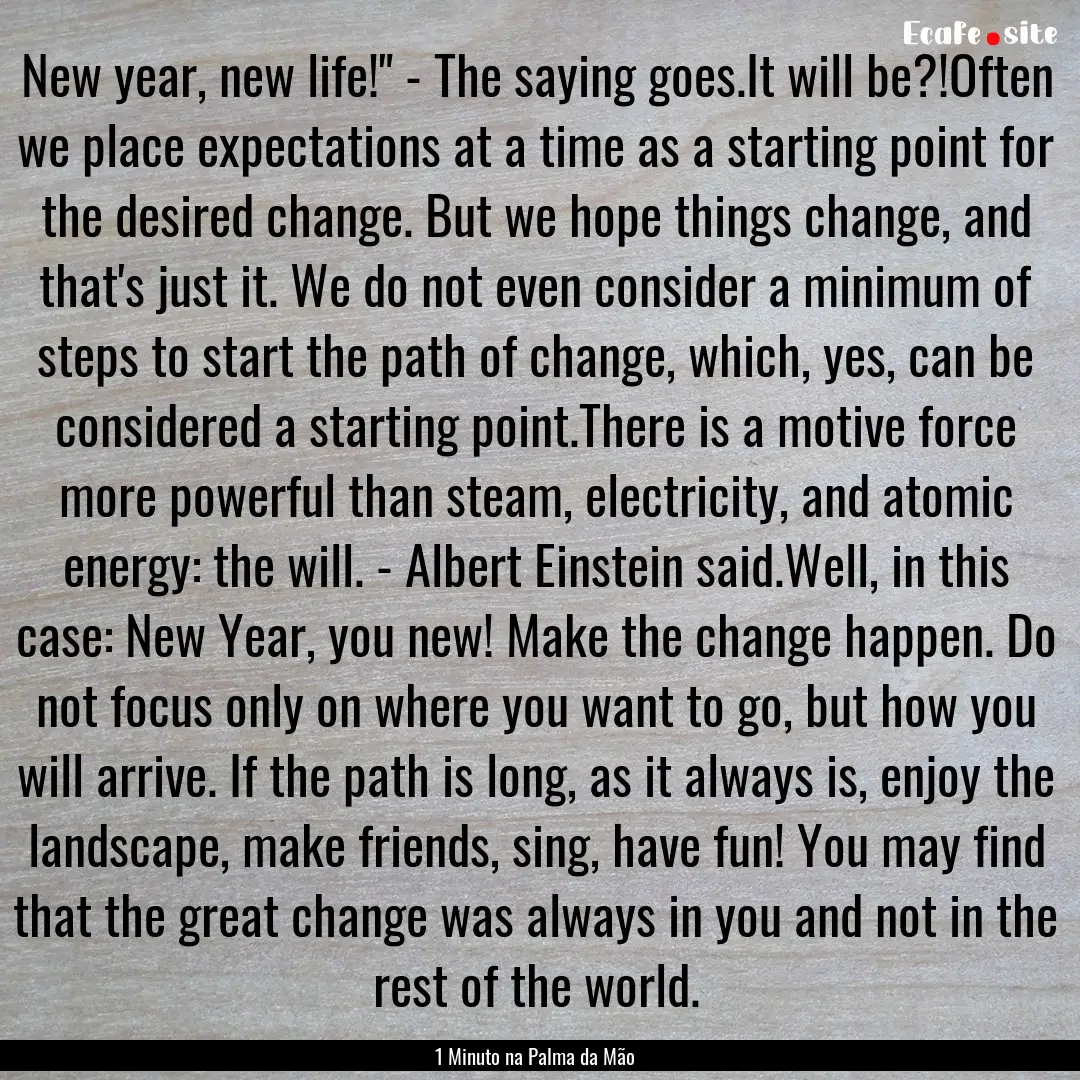 New year, new life!