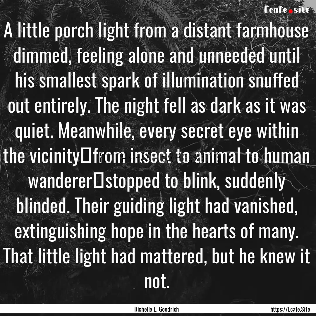 A little porch light from a distant farmhouse.... : Quote by Richelle E. Goodrich