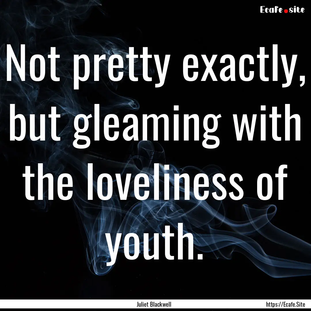 Not pretty exactly, but gleaming with the.... : Quote by Juliet Blackwell