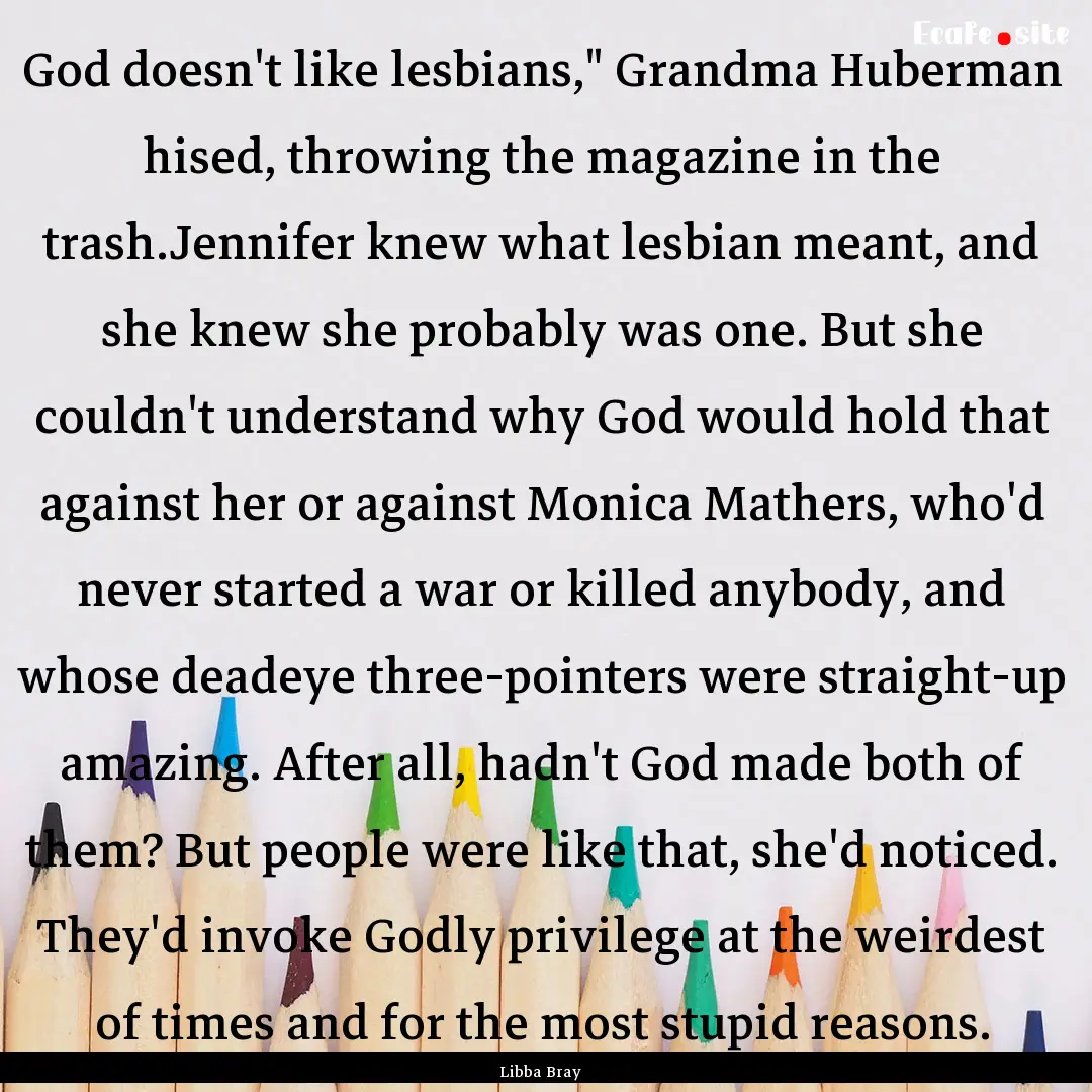 God doesn't like lesbians,