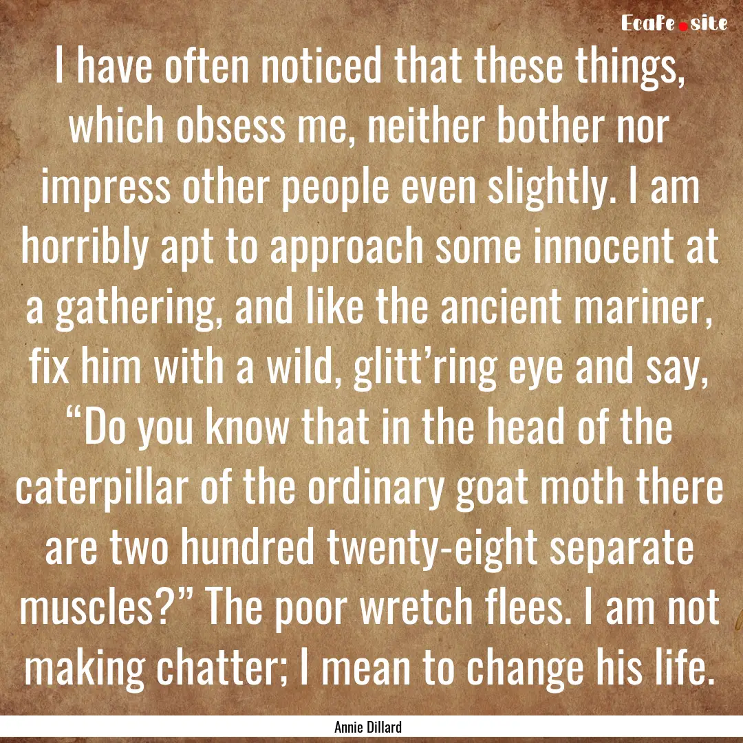 I have often noticed that these things, which.... : Quote by Annie Dillard