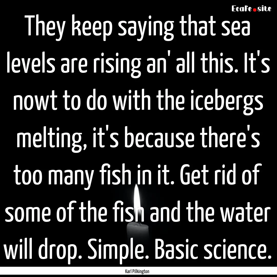 They keep saying that sea levels are rising.... : Quote by Karl Pilkington