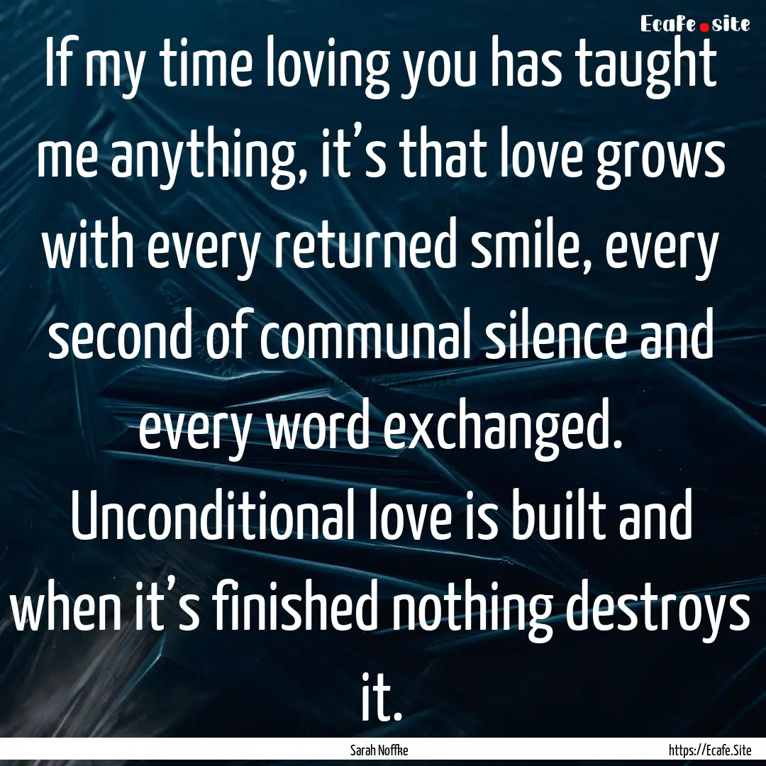 If my time loving you has taught me anything,.... : Quote by Sarah Noffke