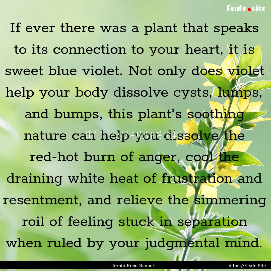 If ever there was a plant that speaks to.... : Quote by Robin Rose Bennett